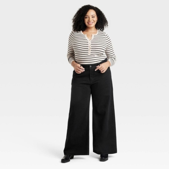 Universal Thread Denim - NWT Universal Thread Super Wide Leg Black Jeans
